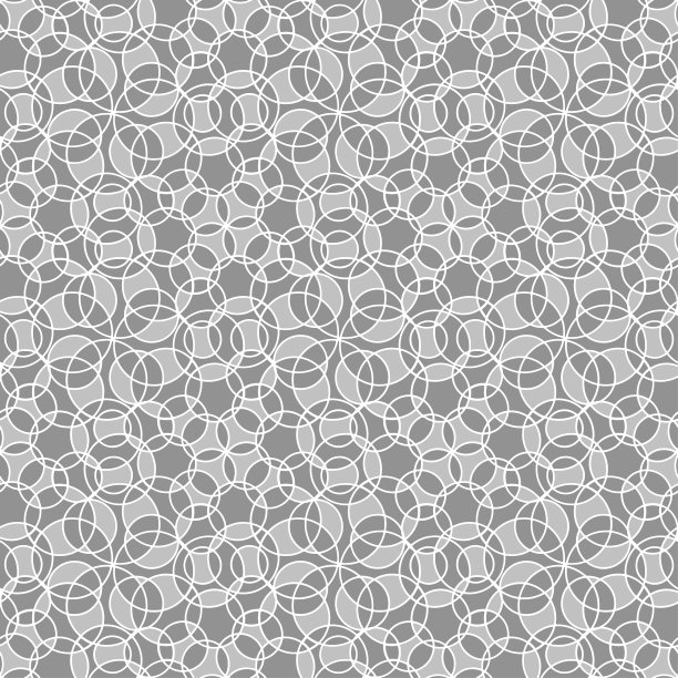 简单的无缝图案与抽象的圆在灰色和白色的颜色，矢量瓷砖图片下载