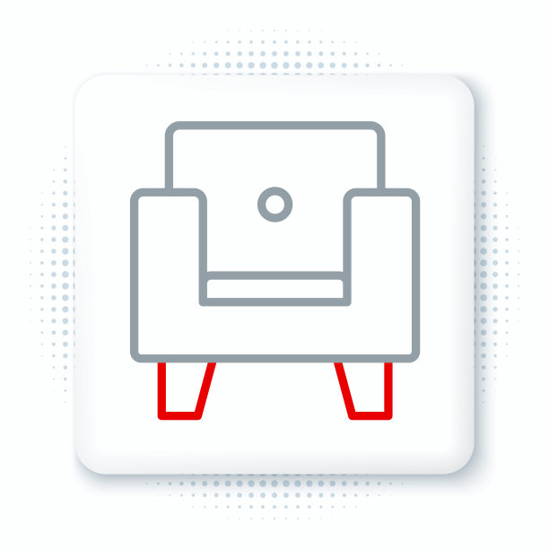 线扶手椅图标孤立的白色背景。色彩缤纷的轮廓概念。向量图片下载