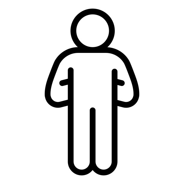 骄傲的人类姿势线图标。男子与双手背后的轮廓风格的象形文字在白色背景。自信姿势移动概念网页设计。矢量图形。图片下载