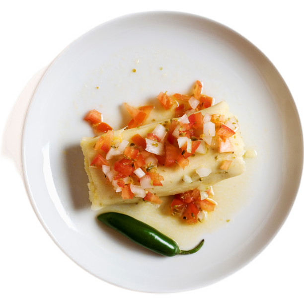 一盘奶酪胡萝卜丁辣椒俯视图图片下载