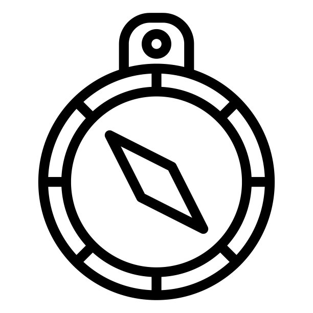 手罗盘线图标。商业方向指南针与箭头符号，轮廓风格的象形文字在白色的背景。营销策略标志移动概念网页设计。矢量图形。图片下载