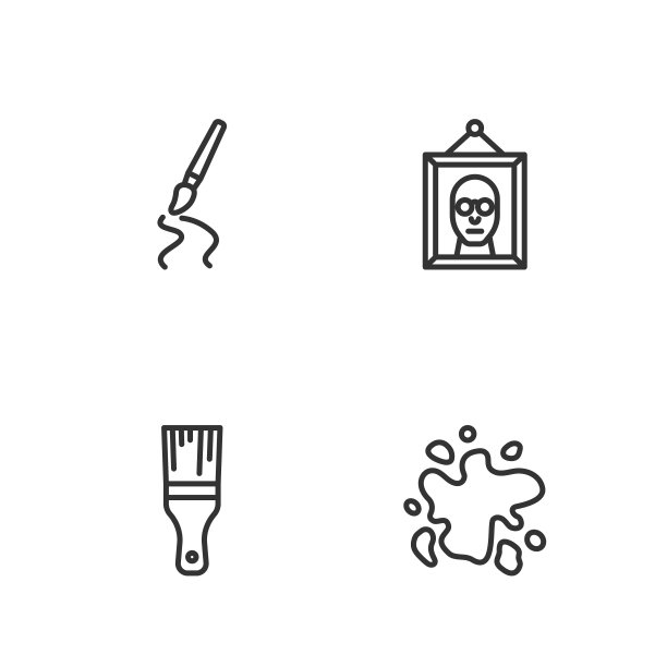 设置线喷漆，画笔和图片图标。向量图片下载