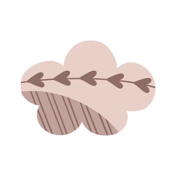 波西米亚云在一个天真的孩子的风格。秋天的彩色插图。云在温暖柔和的颜色。剪贴画贺卡，请柬，印刷品，贴纸和图案的设计。图片下载