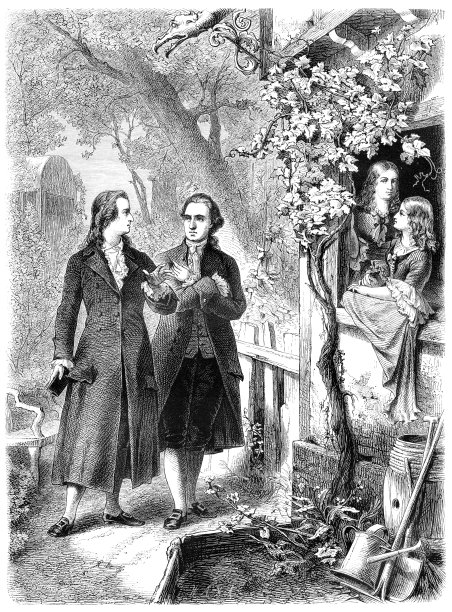 席勒和歌德在德国鲁道夫施塔特的伦格菲尔德花园图片下载