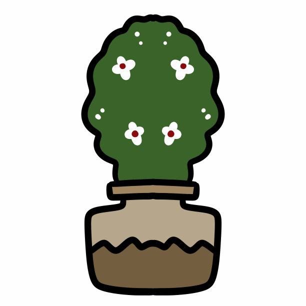 盆栽，插图或图标，白色背景图片下载