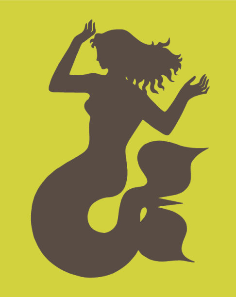 美人鱼剪影图片下载