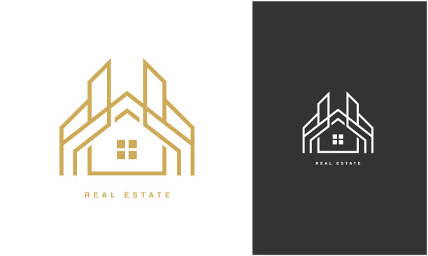 房地产标志矢量模板最小设计图片下载