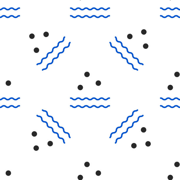 线冷和波浪图标孤立无缝模式上的白色背景。色彩斑斓的轮廓的概念。向量图片下载