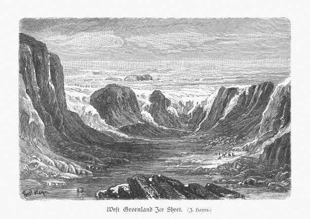 西格陵兰冰原，木刻，1897年出版图片下载