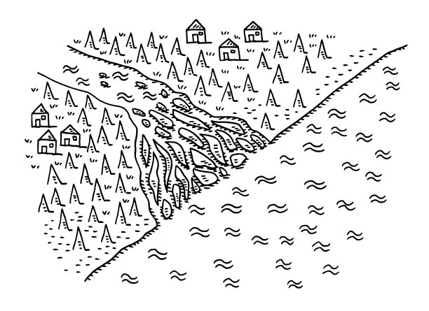 河流三角洲地理特征图图片下载