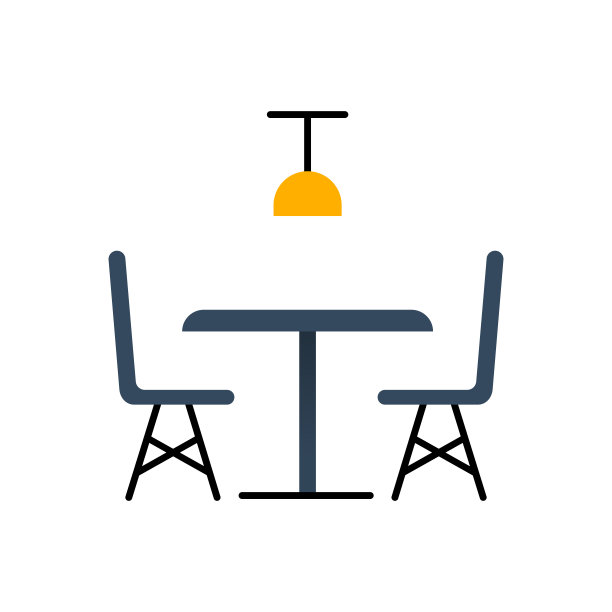 餐桌平面图标。平面设计矢量插图图片下载