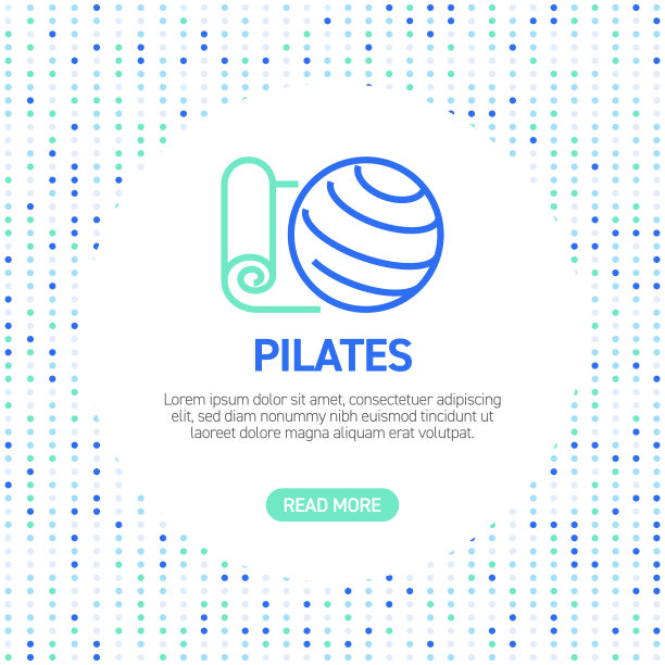 普拉提线图标。简单的轮廓图标与模式图片下载