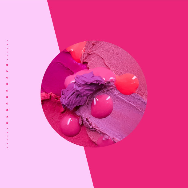 矢量现实红色和粉红色唇膏涂抹涂抹与指甲油滴，爱情背景，化妆品组成，化妆设计，唇彩刷笔触，美容师纹理背景，化妆组成图片下载