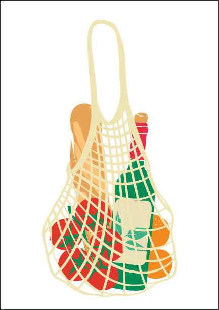 不同产品的生态购物袋图片下载