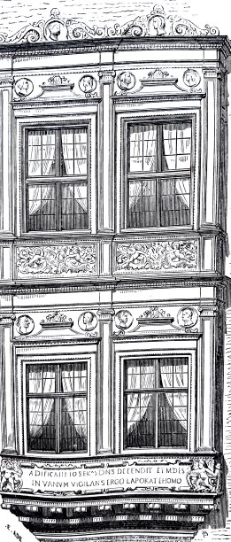 德国文艺复兴时期:奥格斯堡一幢房子的凸窗图片下载
