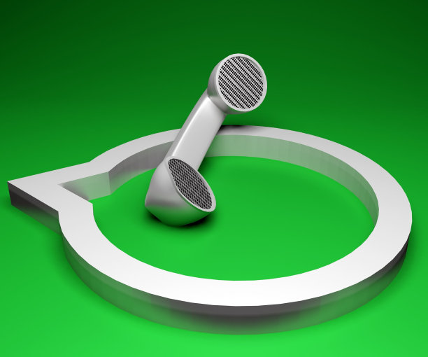 受Whatsapp启发的logo包含电话和白色泡泡图片下载