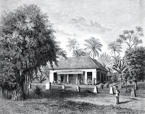 位于爪哇的欧洲乡村别墅图片下载