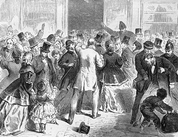 1866年3月，伦敦银行门前的谣言图片下载