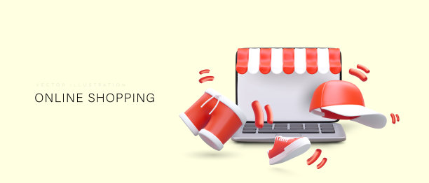 在线购物。季节性广告横幅，夏季运动服装收藏图片下载