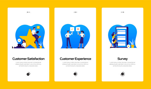 基于平面图标的手机应用页面屏幕用户体验，用户界面设计模板矢量插图图片下载