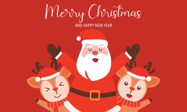 圣诞快乐与圣诞老人鹿图片下载
