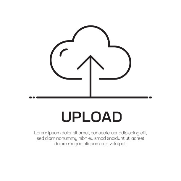 上传矢量线图标-简单的细线图标，优质的设计元素图片下载