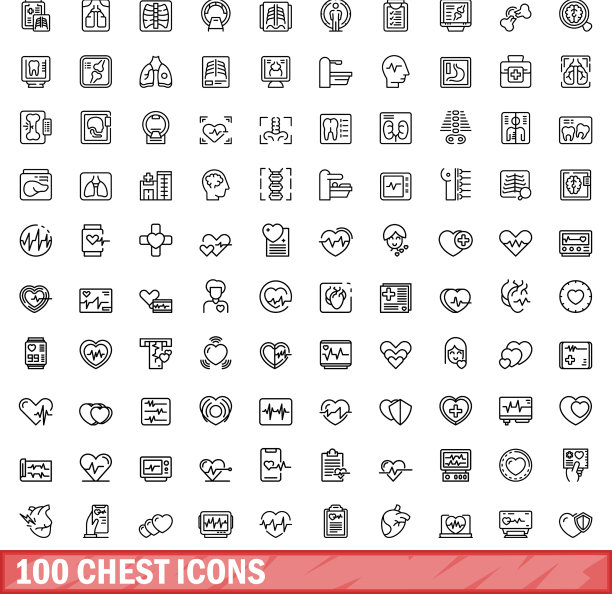 100个箱子图标集（轮廓风格）图片下载