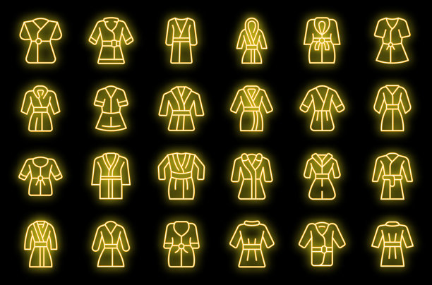 礼服图标设置霓虹灯图片下载