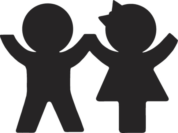 男孩和女孩的剪影图片下载