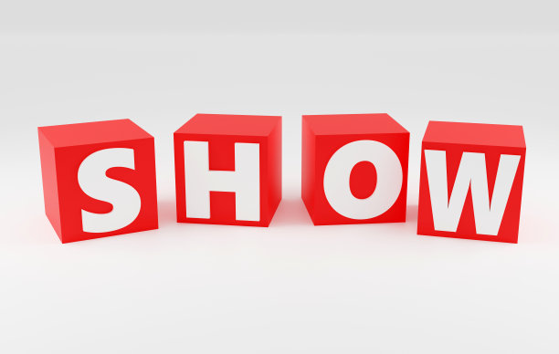 红色立方体铭文显示在灰色的讲台上，柔和的光线，平滑的背景，3d渲染图片下载