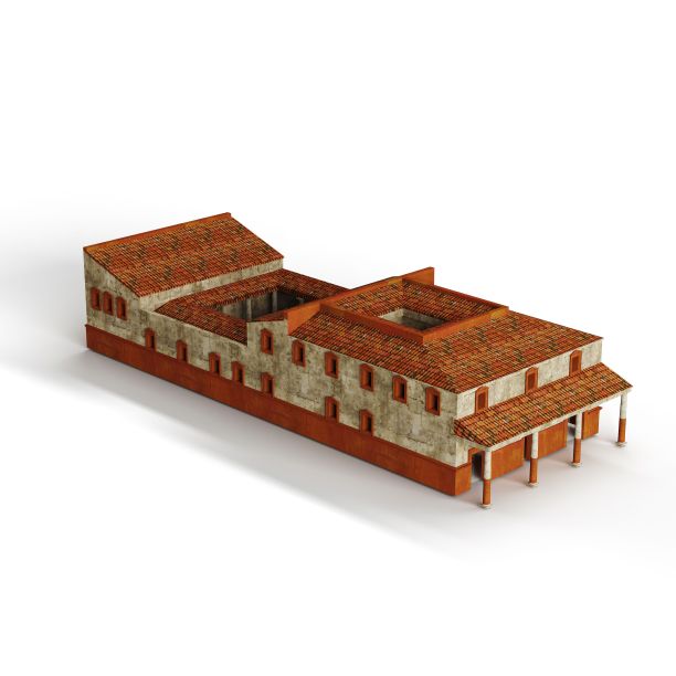 多层建筑模型的3D渲染，在白色背景上隔离了各种窗户图片下载