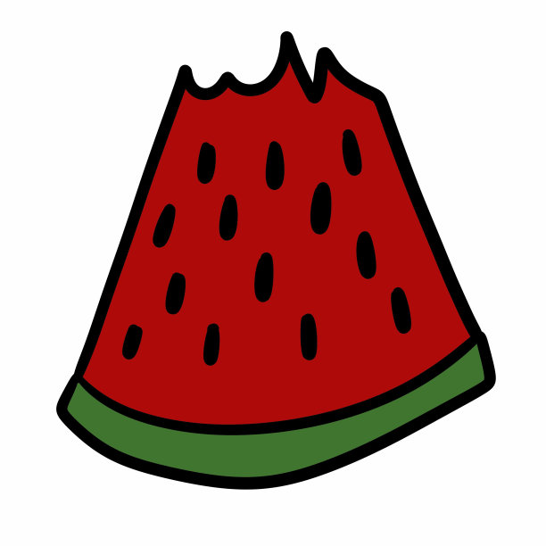 新鲜西瓜隔离图标设计，插图图形图片下载