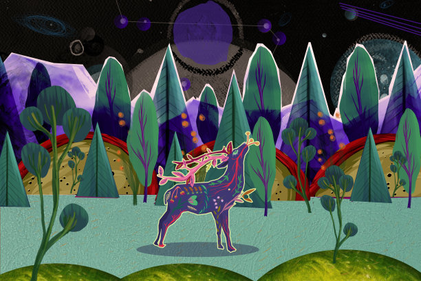 鹿的风景图片下载