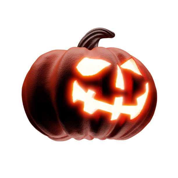 带有浅色眼睛的橙色万圣节南瓜图片下载
