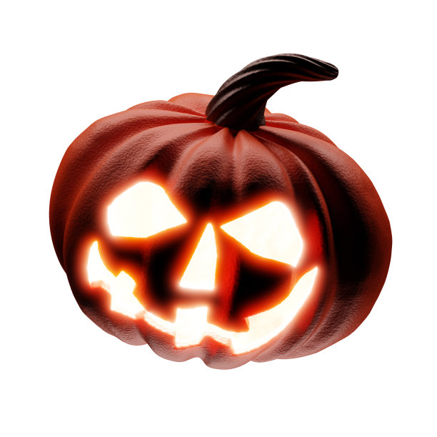 带有浅色眼睛的红色万圣节南瓜图片下载