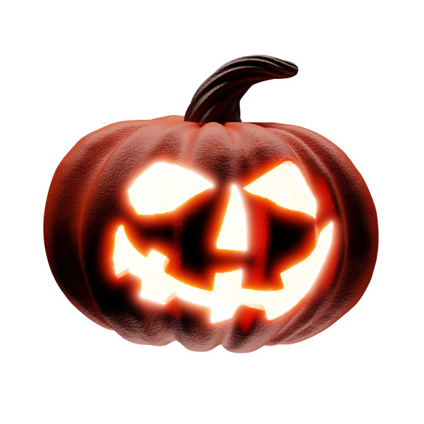 带有浅色眼睛的橙色万圣节南瓜图片下载