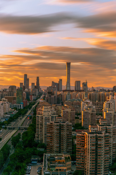 北京CBD都市风光黄昏延时片图片下载