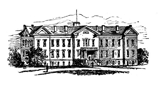 古董插图美国，内布拉斯加州地标和公司:奥马哈，政府大楼图片下载