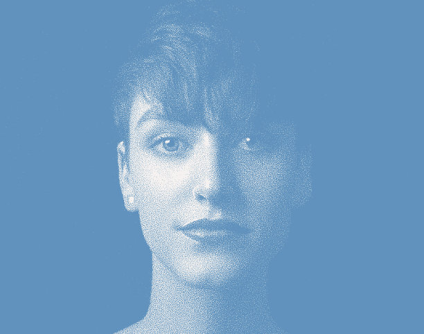 美丽的女人的脸柔和的彩绘插图图片下载