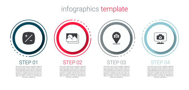 设置曝光补偿，相框，相机和。业务信息图表模板。向量图片下载