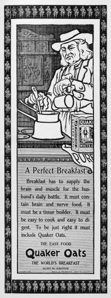 来自英国杂志的古董广告:贵格燕麦图片下载