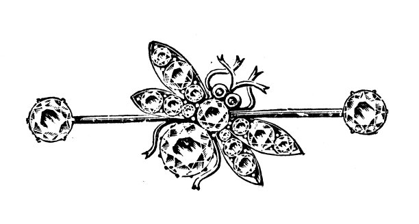 来自英国杂志的古董图片:钻石条胸针图片下载