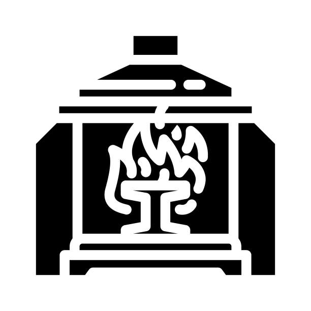 热处理制造工程师字形图标矢量说明图片下载