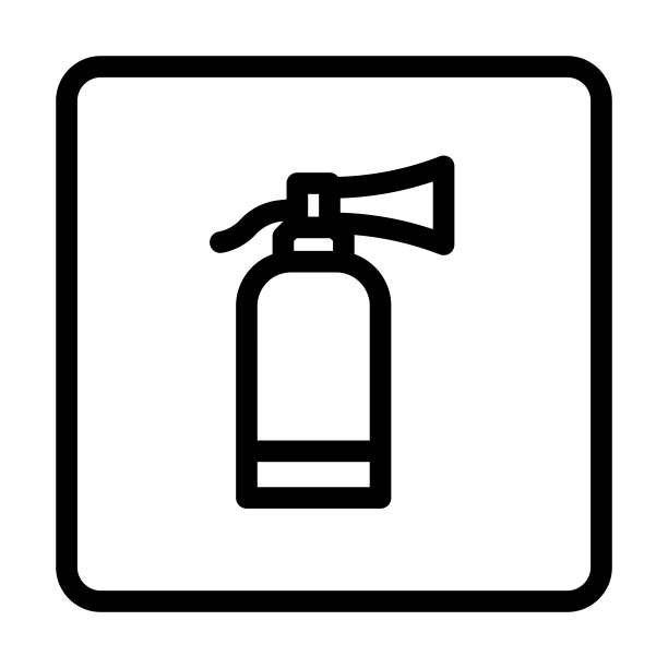 灭火器线图标矢量插图图片下载