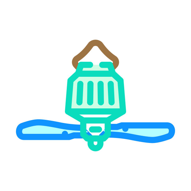 豪华野营帐篷风扇颜色图标矢量插图图片下载