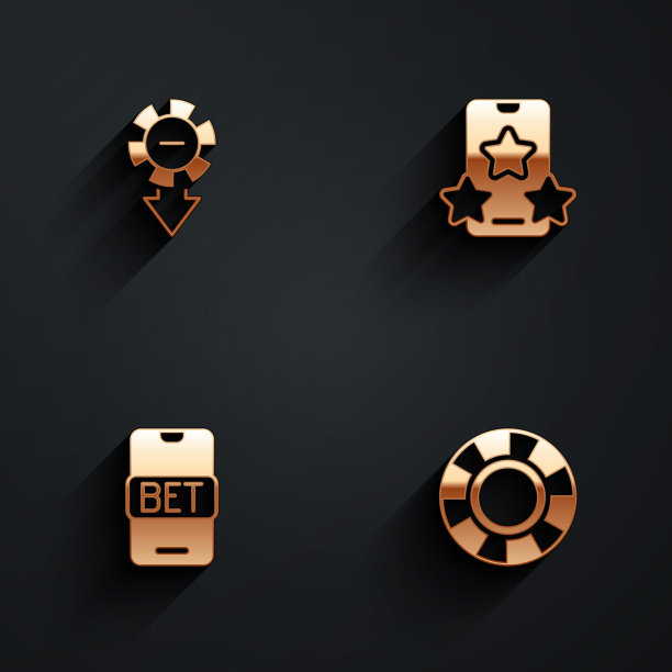 设置赌场筹码，在线体育博彩，并与长阴影图标。向量图片下载