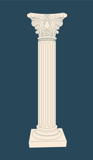 古董大理石圆柱矢量概念图片下载