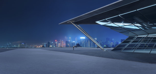 三维空混凝土楼板，多边形造型设计现代建筑外观图片下载