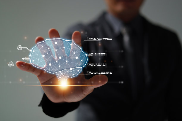 人工智能的大脑，符号，机器学习，未来技术的人工智能。人工智能网络大脑对业务进行分析、创新和业务增长发展。图片下载