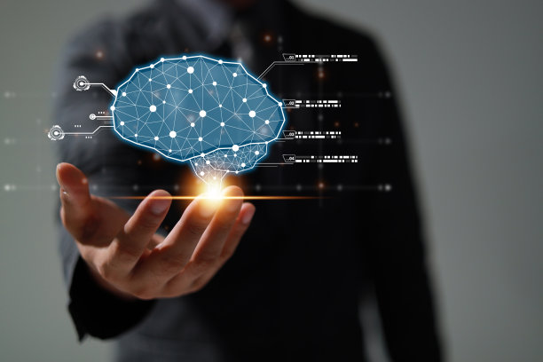 人工智能的大脑，符号，机器学习，未来技术的人工智能。人工智能网络大脑对业务进行分析、创新和业务增长发展。图片下载